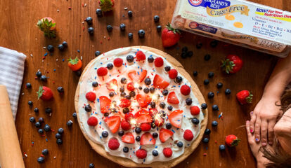 Red, White, and Blueberry Dessert Pizza