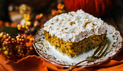 Pumpkin Tres Leches Cake with Cinnamon Whipped Cream