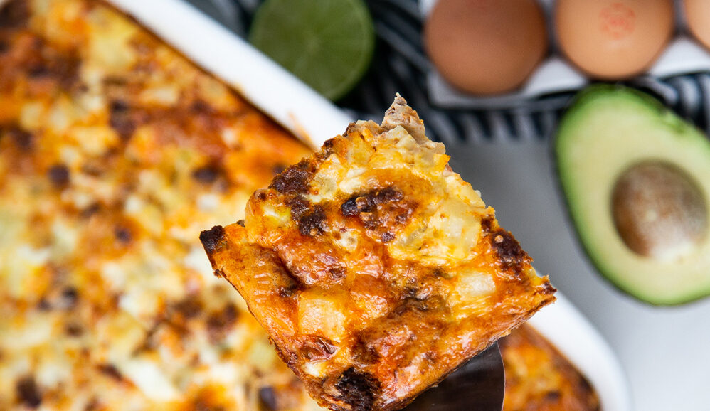 Photo of Chorizo Breakfast Casserole with Chipotle-Lime Hollandaise