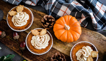 Pumpkin Pie Tarts with Ginger and Brown Sugar Whipped Cream