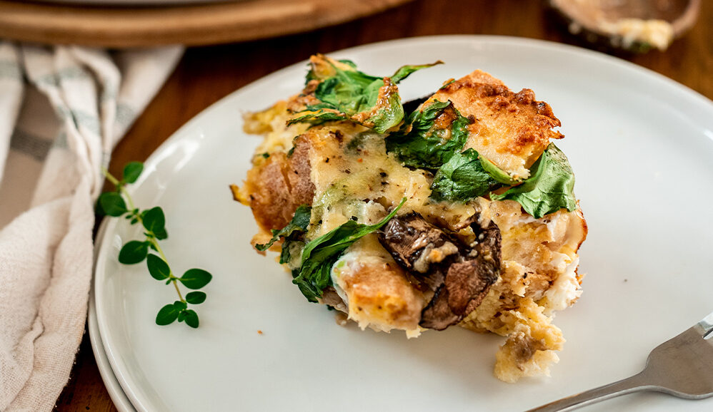 Photo of Sourdough Stuffing with Thyme, Mushrooms & Spinach
