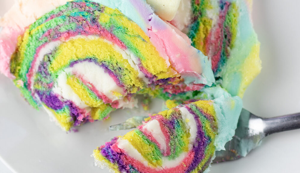 Photo of Rainbow Yule Log Cake