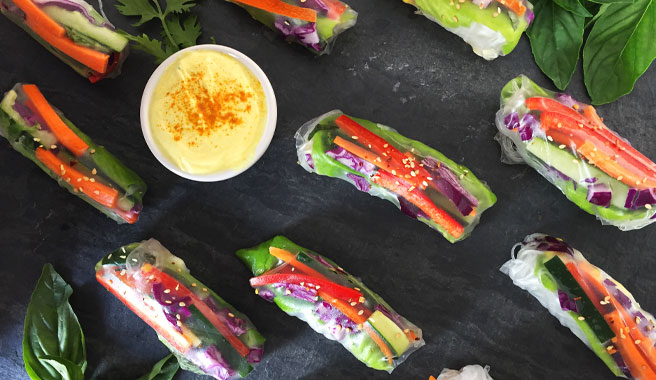 Summer Rolls loaded with vegetables and EB eggs