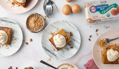 Toffee Carrot Cobbler Cake with Brown Sugar Cream